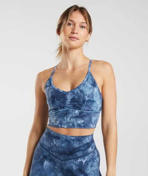 Staniki Sportowe Gymshark Elevate Longline Damskie Niebieskie | PL 136XGY